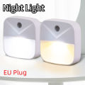 LED Night Light With Motion Sensor Light EU Plug Socket Lamps Children Night Lights Wireless Wall Bedside Bedroom Night Lamp. 