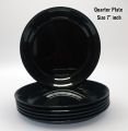 Premium Quality 6Pcs Melamine Plates Set Quarter Plate Melamine Double Glazed Black Color Plate Set Size "7"Inche 
​. 