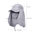 UV Protection Breathable Quick-Drying Fishing Hat, Outdoor Hiking Sun Protection Cap with Face Neck Cover.