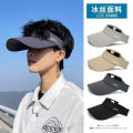 Ice silk UV sunscreen duckbill cap, double-sided open top sun hat for running, UV resistant beach hat, open outdoor hat. 