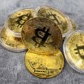 Gold Plated Bitcoin Coin – Antique Style Decorative Collectible Gift.