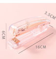 No.12 Transparent Stapler, Rose/Gold/Silver Colors, for Office School Home Use - Compact & Durable. 