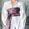1Pc Japanese Haori Kimono Yukata Obi Belt Decor Brocade Jacquard Fabric Waistband Shirt Dress Decor Chest Wrapped Cummerbunds.