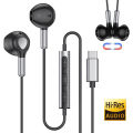 USB-C Wired Headphone HiFi Earphone with Mic Bass Stereo Type-C Headset Smartphone Music Earbuds for Samsung Xiaomi HUAWEI Redmi. 