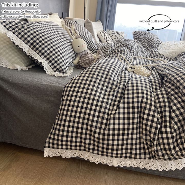 3pcs%20Black%20white%20plaid%20Duvet%20cover%20set%20(1*Duvet%20Cover%20+%202*Pillowcase,%20Without%20Core),%20lace%20Bedding%20Set,%20Soft%20Comfortable%20-%20Image%204