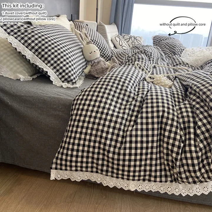 3pcs%20Black%20white%20plaid%20Duvet%20cover%20set%20(1*Duvet%20Cover%20+%202*Pillowcase,%20Without%20Core),%20lace%20Bedding%20Set,%20Soft%20Comfortable%20-%20Image%204