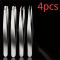 1/4 pcs Eyebrow Tweezers Set Stainless Steel Eyebrow Forceps Professional Beauty Tool Set For Facial Hair Inward Growing women. 