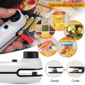 2 in 1 USB Rechargable Mini Bag Heat Sealer with Cutter Knife Portable Vacuum Sealer Clip for Plastic Snack Bag Food Storage. 