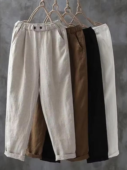 Fashion%20Cotton%20Linen%20Women%20Pants%20Casual%20High%20Waisted%20Thin%20Pants%20Elegant%20Loose%20Long%20Harun%20Pant%20Plus%20Size%20Women's%20Clothing%205565%20-%20Image%202