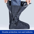 Rain Boot Shoe Cover Black Waterproof Reflector High Top Reusable Motorcycle Cycling Bike Clear Wear Shoes Dust Covers Men Women. 