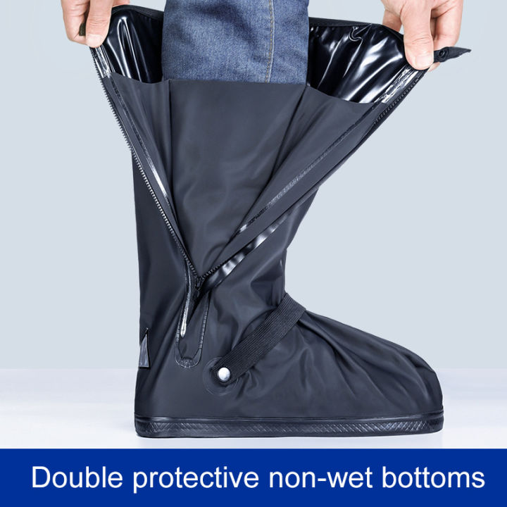 Rain%20Boot%20Shoe%20Cover%20Black%20Waterproof%20Reflector%20High%20Top%20Reusable%20Motorcycle%20Cycling%20Bike%20Clear%20Wear%20Shoes%20Dust%20Covers%20Men%20Women%20-%20Image%204