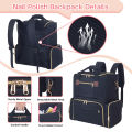 UOZL Nail Polish Organizer Backpack Holds 80 Bottles and a Nail Lamp Supplies with 2 Removable Cases Storage Bag Professional Tr.