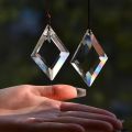 2 pcs Diamond Shaped Crystal Light Catching Prisms, Rainbow Maker for Window, Balcony, Kitchen, Garden Decoration. 