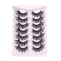 7 Pairs Pack 3D Wispy Cat Eye Fake Lashes Natural Fluffy Faux Mink Full Strip Makeup Eyelashes That Look Like Extensions. 