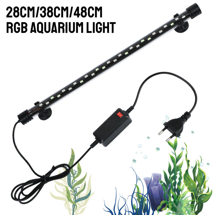90~260V Aquarium Submersible Lamp RGB Fish Tank Aquatic Light Bar RGB ...