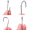 Aorace 100pcs/Box Fishing Hooks Iseama Circle Carp Eyed Fishing Hook Set Size 2-15# Ring Eye Japan Fishhooks Single Jig Hook. 
