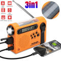 Portable Solar Hand Crank Radio 3 In 1 2000mAh Power Bank Phone Charger Flashlight Emergency Radio AM/FM/SW Weather Radios.