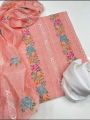 Paper cotton Fabric Tarkashi work heavy embroidered Unstitched 3 piece dress for women. 