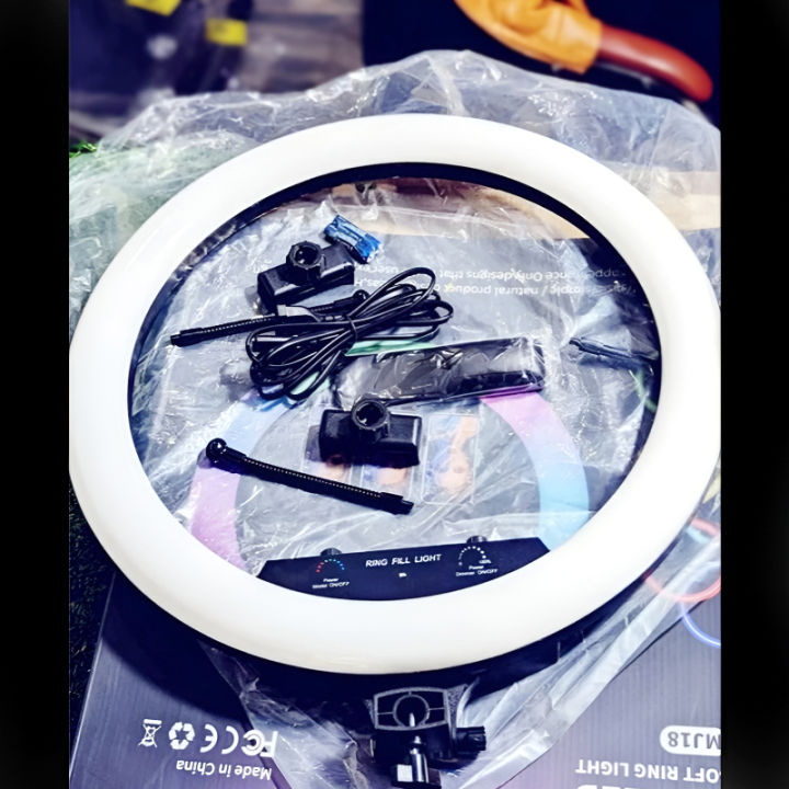 MJ18%2045%20CM%20RGB%20LED%20Soft%20Ring%20Light%20with%203%20Phone%20Holders%20and%20Remote%20Control%20-%20Image%205