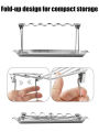 Chicken Leg Rack for Grill with Drip Tray- 14 Slots Chicken Wing Rack- Premium Stainless Steel Chicken Drumstick Rack for Smoker. 