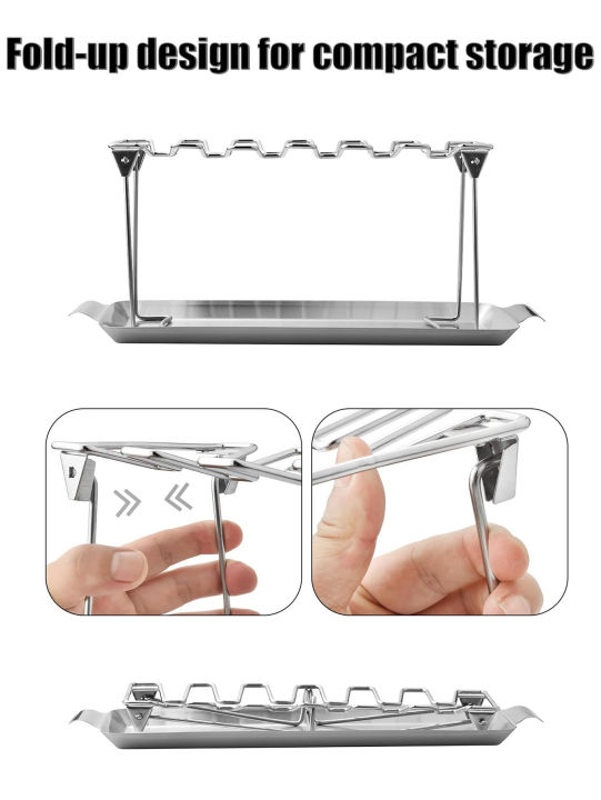 Chicken%20Leg%20Rack%20for%20Grill%20with%20Drip%20Tray-%2014%20Slots%20Chicken%20Wing%20Rack-%20Premium%20Stainless%20Steel%20Chicken%20Drumstick%20Rack%20for%20Smoker%20-%20Image%205