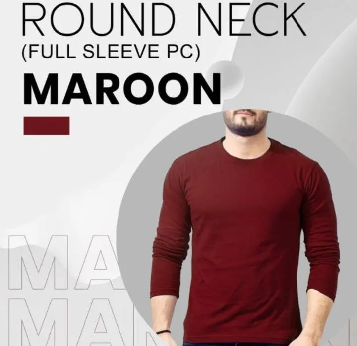 Maroon%20T-shirts%20for%20men's%20full%20Sleeve%20shirt%20Wiznext%20-%20Image%203