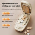 Multifunctional Pill Splitter with Storage Compartment 2/3/4 Parts Dustproof Pill Divider Storage Box Divide Organizer Crusher. 