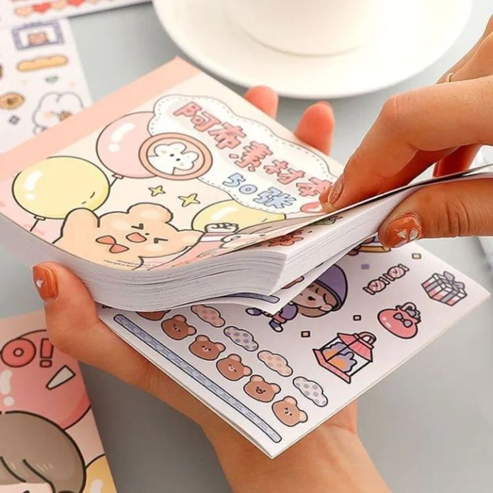 Kawaii%20Cute%20Rabbit%20Sticky%20Scrapbooking%20Journal%20Girls%20Decorative%20Label%20Sticker%20Book%20-%20Image%202