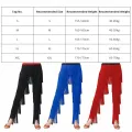 Womens Dancewear Elastic Waistband Tassel Latin Dance Pants Tango Cha-Cha Performance Costume Tiered Fringed Trousers. 