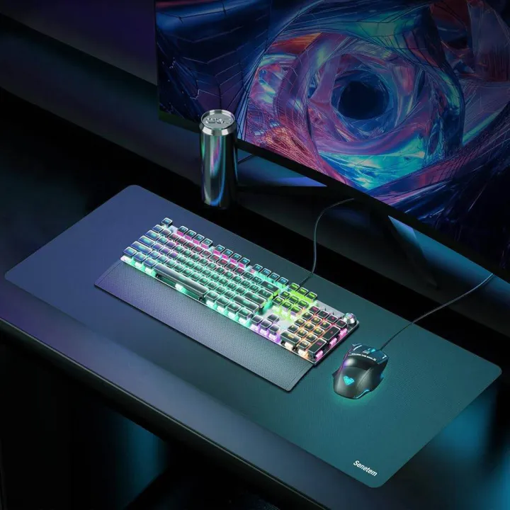 Senetem%20XXL%20Large%20Mouse%20Pad,%20Ultra-Smooth%20Gaming%20Mousepad,%20Non-Slip%20Rubber%20Base,%20Washable%20Surface%20Fits%20Wired%20&%20Wireless%20Mouse%20%E2%80%93%20Big%20&%20Long%20Keyboard%20Computer%20Black%20Mat%20for%20Desk,%20-%20Image%204