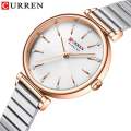 CURREN Women Watch Top Brand Luxury Elegant Female Waterproof Clock Genuine Leather Bracelet Simple Lady Girl Wristwatch 9081. 