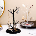 1pc Plastic White/Black/Transparent Tree Shap Jewelry Display Stand Necklace Ring Bracelet Organizer Circular Base Jewelry Tray. 