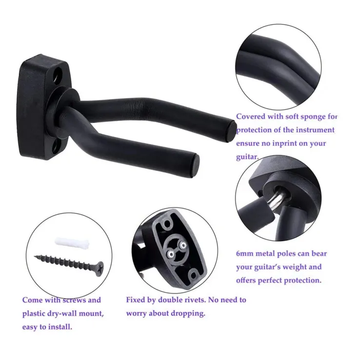 1/2%20Pcs%20Wall%20Mount%20Guitar%20Hanger%20Hook%20Non-slip%20Holder%20Stand%20for%20Acoustic%20Guitar%20Ukulele%20Bass%20Guitar%20Parts%20Instrument%20Accessories%20-%20Image%205