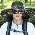 Summer Large Sun Hat Men Women Breathable Fishing Caps Sun UV Protection Mesh Fisherman Hat Hiking Outdoor Beach Cap.