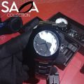 Stainless steel Arabic Black Watch Arabic Dial Aura Watch. 