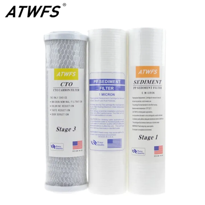 ATWFS 10-Inch Water Purifier Filter 5 micron PP Cotton Filter+ 1 micron ...