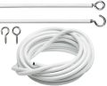 Curtain Wire Rod Expanding High Quality Curtain Wire Plastic-coated Curtain Rope Spring Rope Curtain Lanyard/ Curtain Rod Curtain Wire and Hooks Set,Curtain Wire with Screw-in Hooks for Net Curtain Rod. 