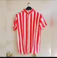 Vertical lining strip shirts for men half sleeves. 