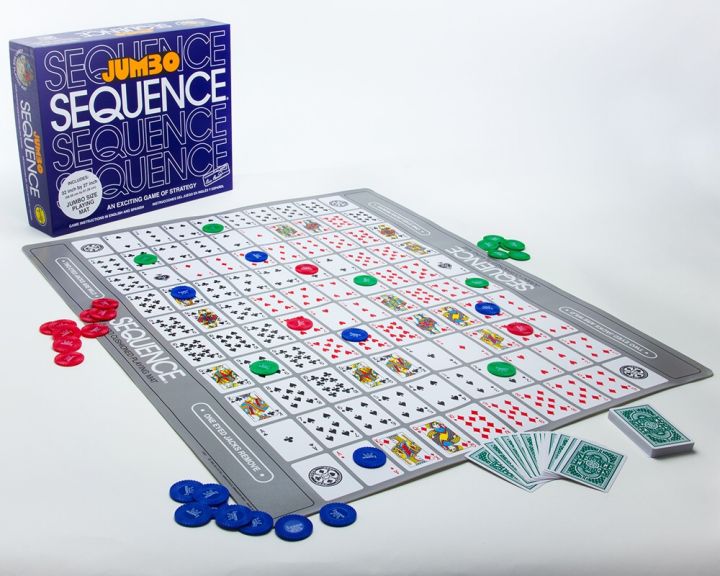 Jumbo SEQUENCE Board Game: Deluxe Edition with Playing Chips - A Fun Family Toy for PartiesJumbo Sequence "Mat Board" Game 32"x27" Pl@ying Mat Unlimited Fun and Joy Strategy Mat Board Game