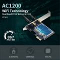 FENVI 1200Mbps Wireless WiFi Card PCIE Adapter FV-AC1200 Dual Band 2.4Ghz/5Ghz 802.11AC For Bluetooth4.0 WiFi Adapter Win7/10/11. 