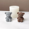 3D mini Bear Candle silicone mould Smile animal Bear Plaster Resin Crafts cement mold DIY handmade soap making supplies. 