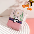 Cartoon Panda /Cat Mini Portable Lipstick Bag With Mirror Chinese Style Small Cosmetic Bag Girl's Travel Makeup Storage Bag Gift. 