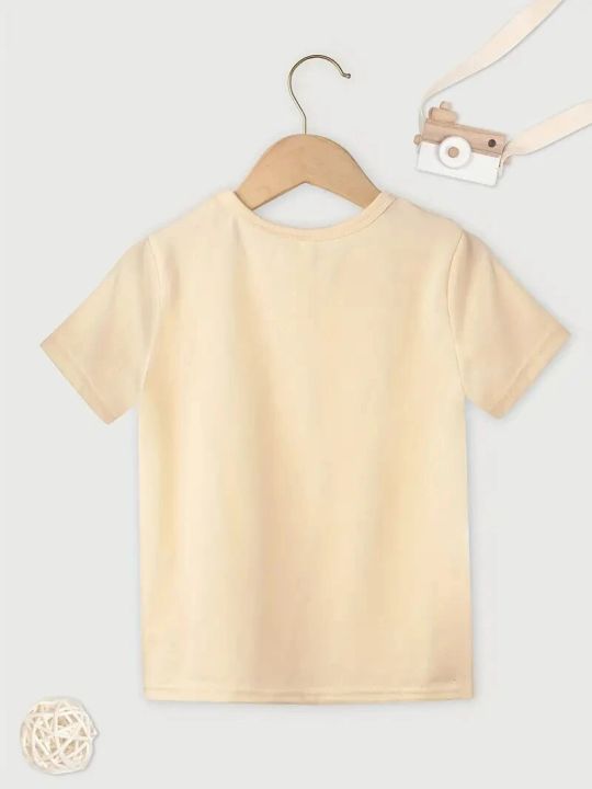 "Pretty%20Fly%20For%20A%20Little%20Guy"%20Letter%20Print%20Creative%20Child%20T-shirt%20Casual%20Lightweight%20Comfy%20Short%20Sleeve%20Crew%20Neck%20Tee%20Tops%20Kids%20-%20Image%202