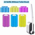24PCS Disposable Toilet Brush Refills Upgraded 3 Layer Foam Cleaning Sponges Heads for Toilet Bathroom Bowl Cleaner Supplies.