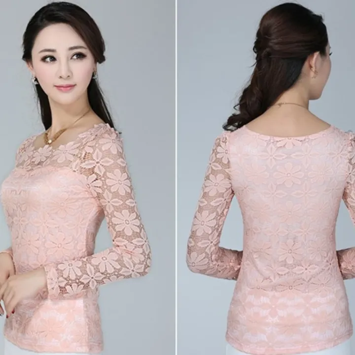 Women's%20form-fitting%20long-sleeved%20lace%20blouse%20with%20a%20feminine%20silhouette%20plus%20size%20clothing%20-%20Image%203