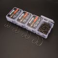 Hirisi 50pcs PTFE Coated High Carbon Stainless Steel Micro Barbed Fish Hook With Eye with Spliceable Box 8037. 