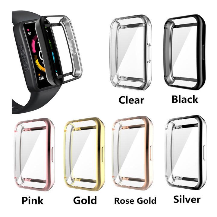 Soft Protective TPU Cover For Honor Band 6, Huawei Band 7 / 6 Case TPU Full Screen Protector Shell Bumper Plated Case