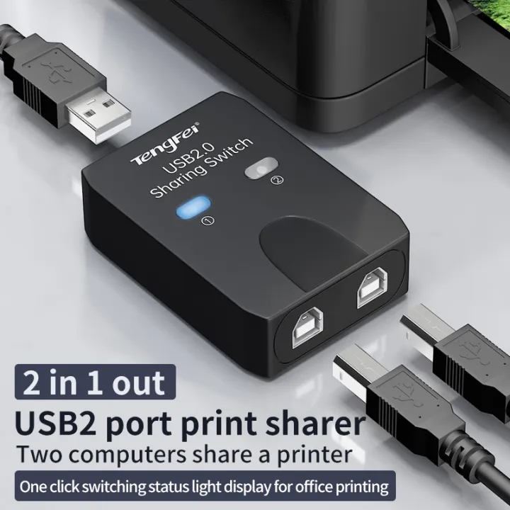 USB Printer Sharer, Automatic Network-Free Switching Splitter, One-To ...