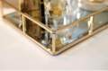 Vanity Organizer Tray with Polished metal Gold marble cover. 
