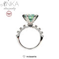 S925 Sterling Silver Ring Green 3ct Moissanite Ring Light Luxury Premium Group Set Full Moissanite Ring jewellery women rings. 